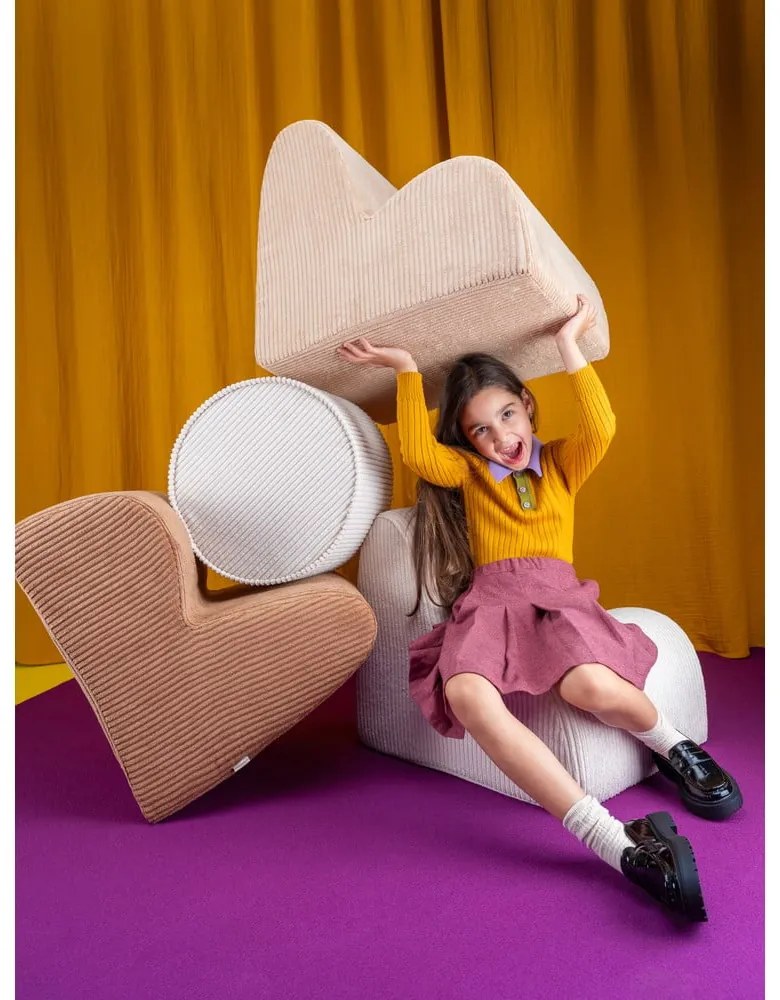 Barna kordbársony gyerek fotel Cloud – Wigiwama