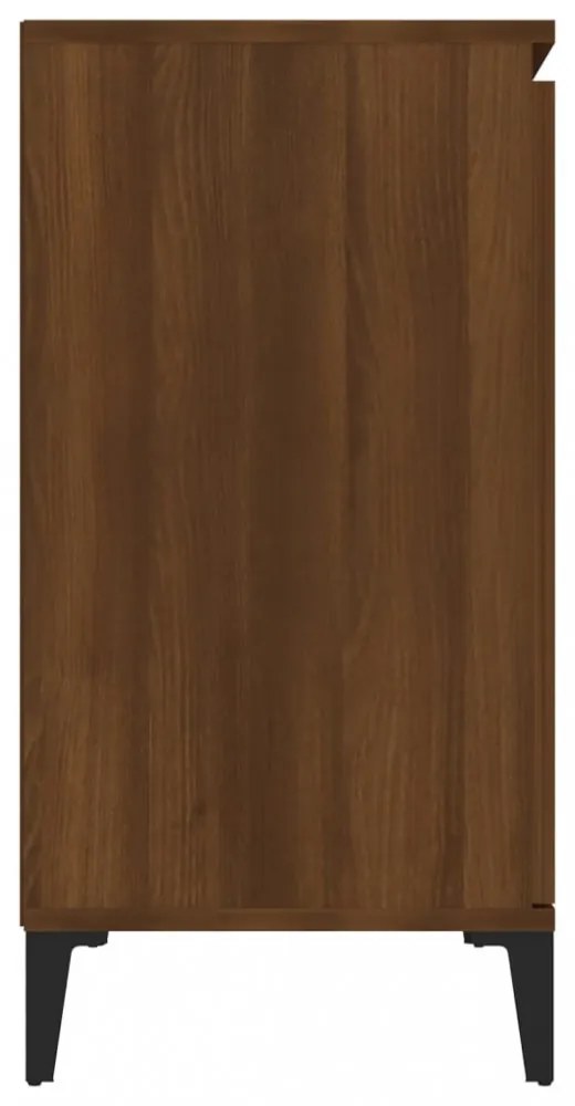 barna tölgy színű szerelt fa tálalószekrény 104 x 35 x 70 cm