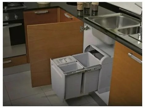 Elletipi Beépíthető szemetes CITY - kihúzható,12+12+12+12 l