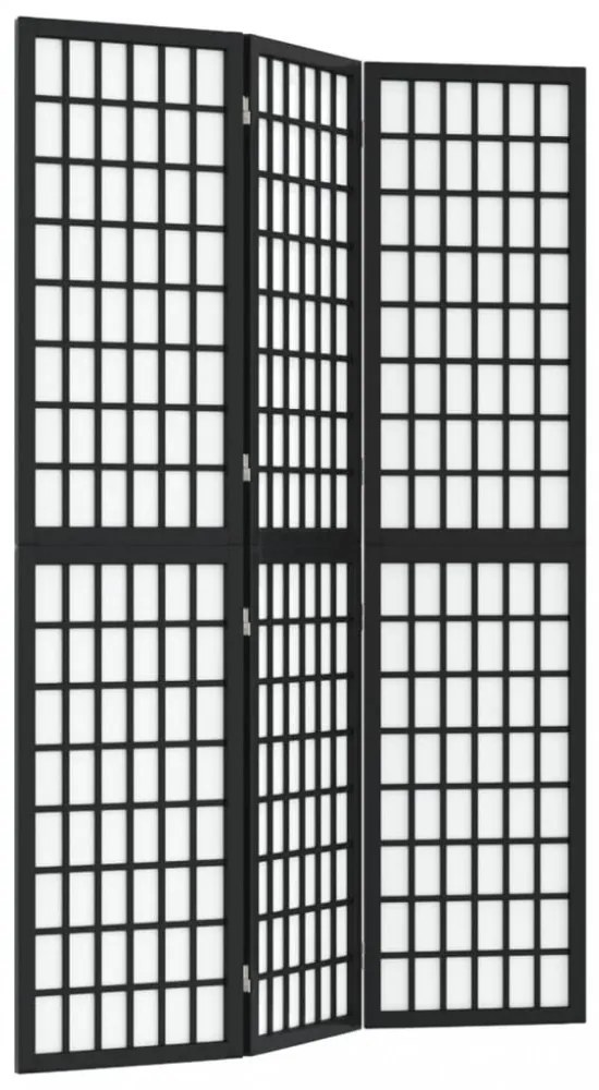 3 paneles fekete japán stílusú összecsukható paraván 120x170 cm