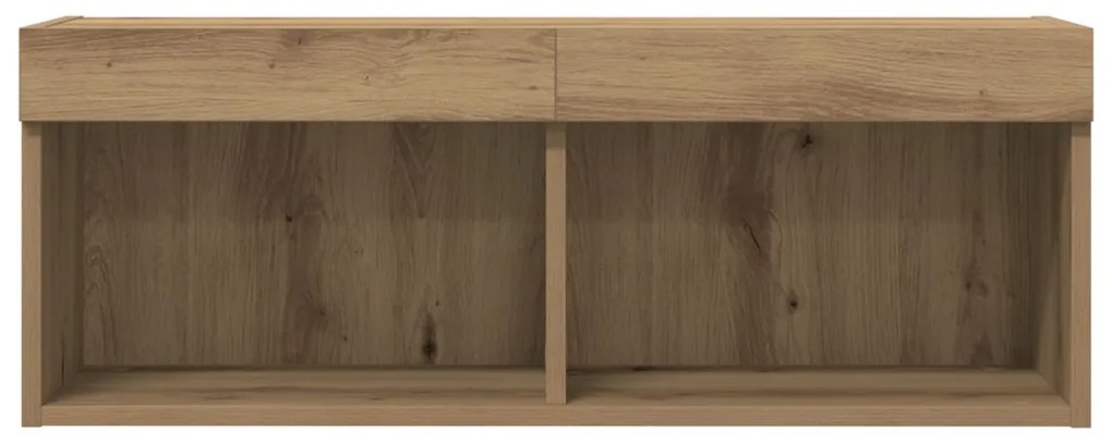 LED lámpás TV fali szekrény 2 db Artisan tölgy 80x30x30 cm