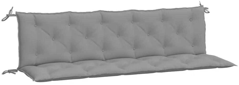 2 db szürke oxford szövet kerti padpárna 180 x 50 x 7 cm