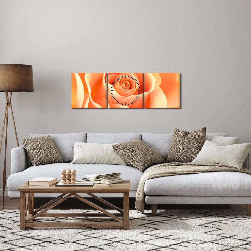Kép - A Rózsák, barack színű (órával) (90x30 cm)
