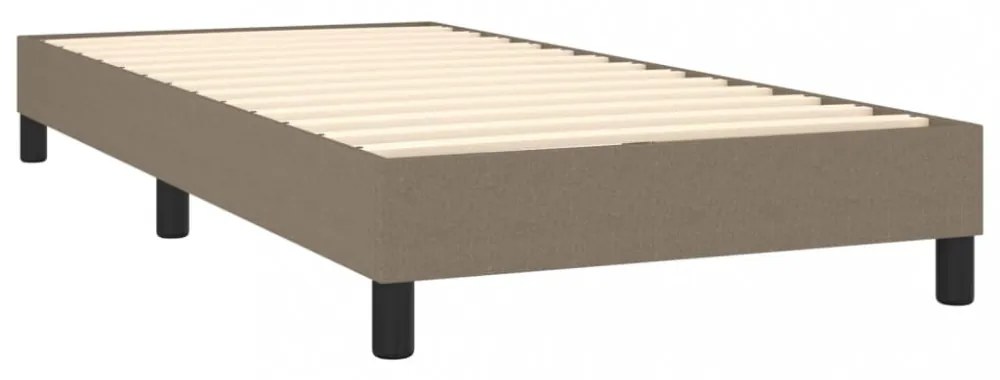 tópszínű szövet rugós és LED-es ágy matraccal 80 x 200 cm