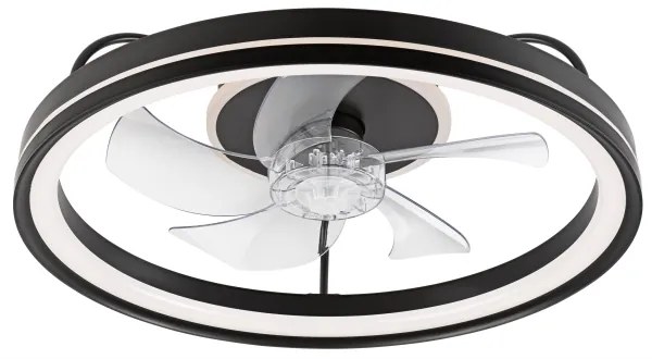 LED Mennyezeti lámpa ventilátorral FARGO LED/37W/230V fekete + távirányító