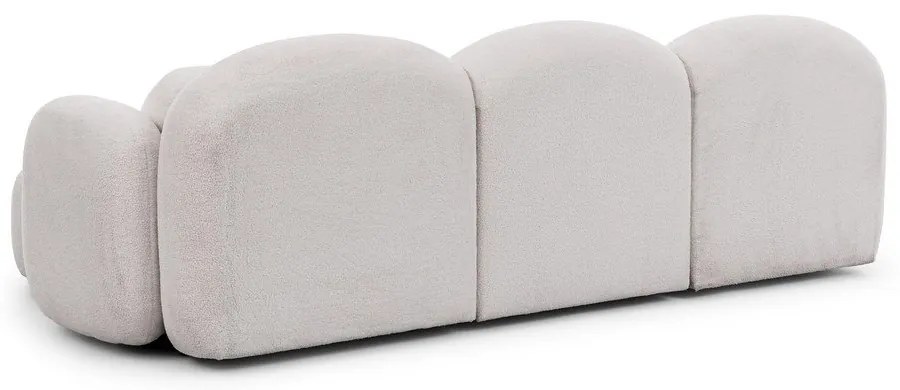 Krémszínű buklé sarokkanapé (jobb oldali-heverő résszel) Orbit – Ropez