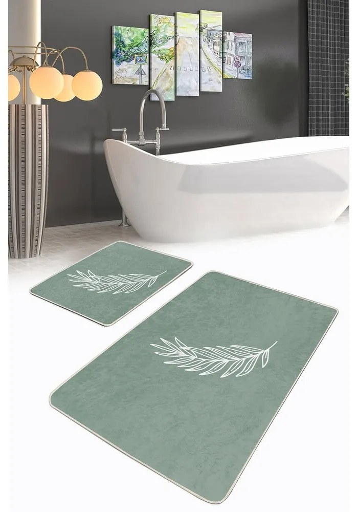 Zöld fürdőszobai kilépő szett 2 db-os 60x100 cm – Mila Home