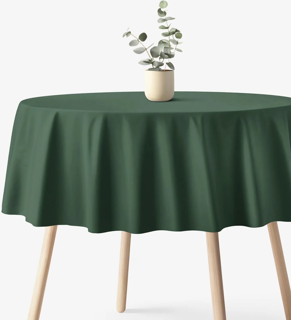 Goldea kör alakú pamut terítő - sötétzöld Ø 150 cm