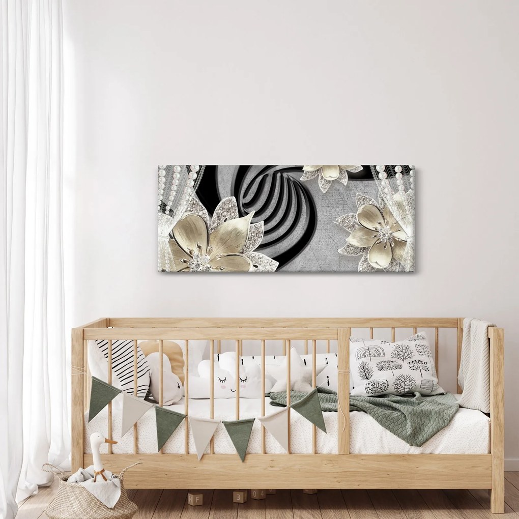 Kép - 3D arany virágok (120x50 cm)