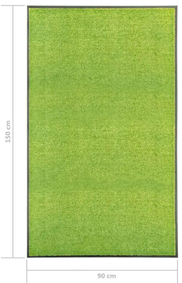 zöld kimosható lábtörlő 90 x 150 cm