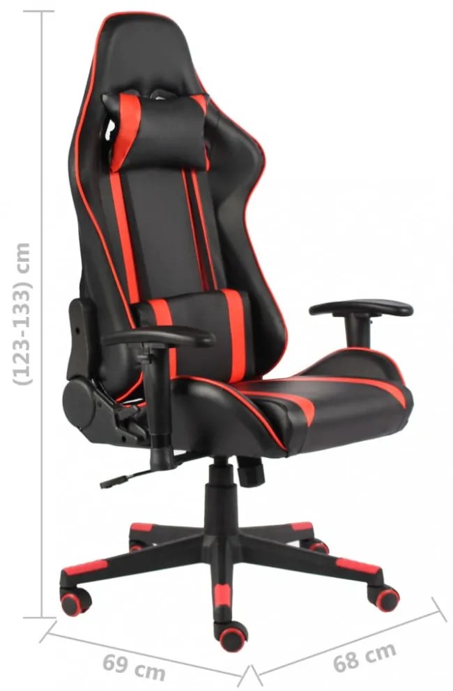 piros PVC forgó gamer szék