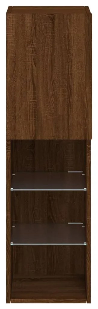 barna tölgyszínű TV-szekrény LED-lámpákkal 30,5 x 30 x 102 cm