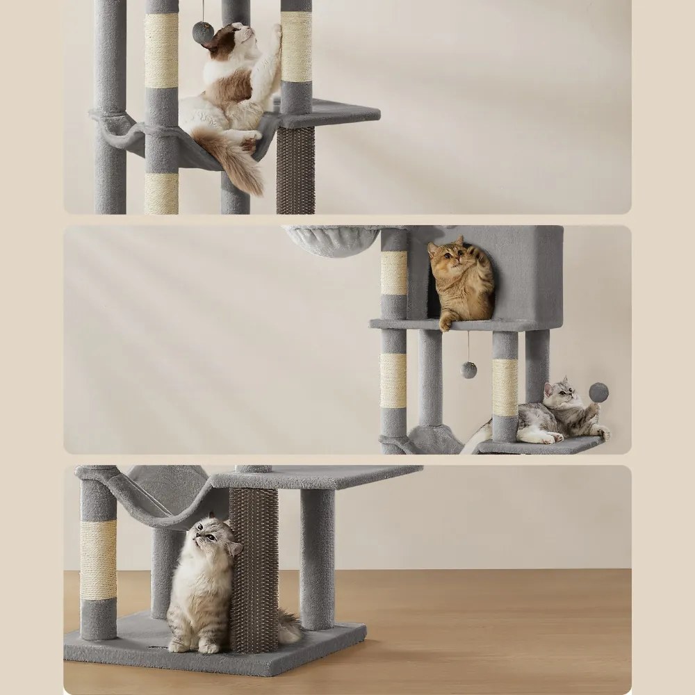 TRISTAN macskafa, 57x45x175 cm, szürke Feandrea