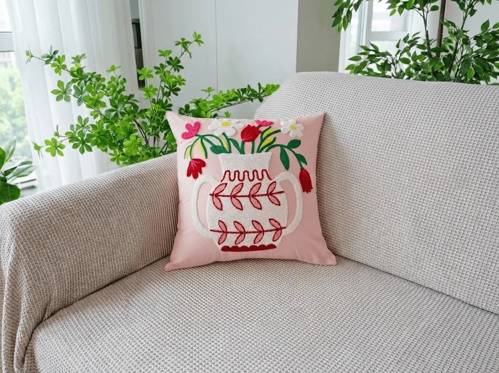 Párnahuzat VASELLA 45x45 cm, rózsaszín