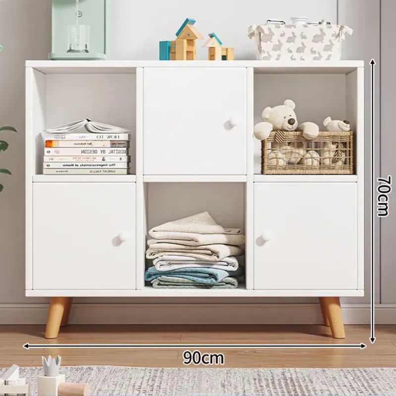 Komód hálószoba nappali bútor 3 ajtós szekrény 40x34x138cm fehér FZ05