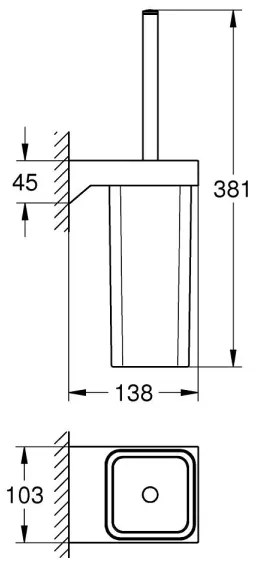 GROHE 40857000 - SELECTION CUBE WC-tisztítókészlet, fényes króm