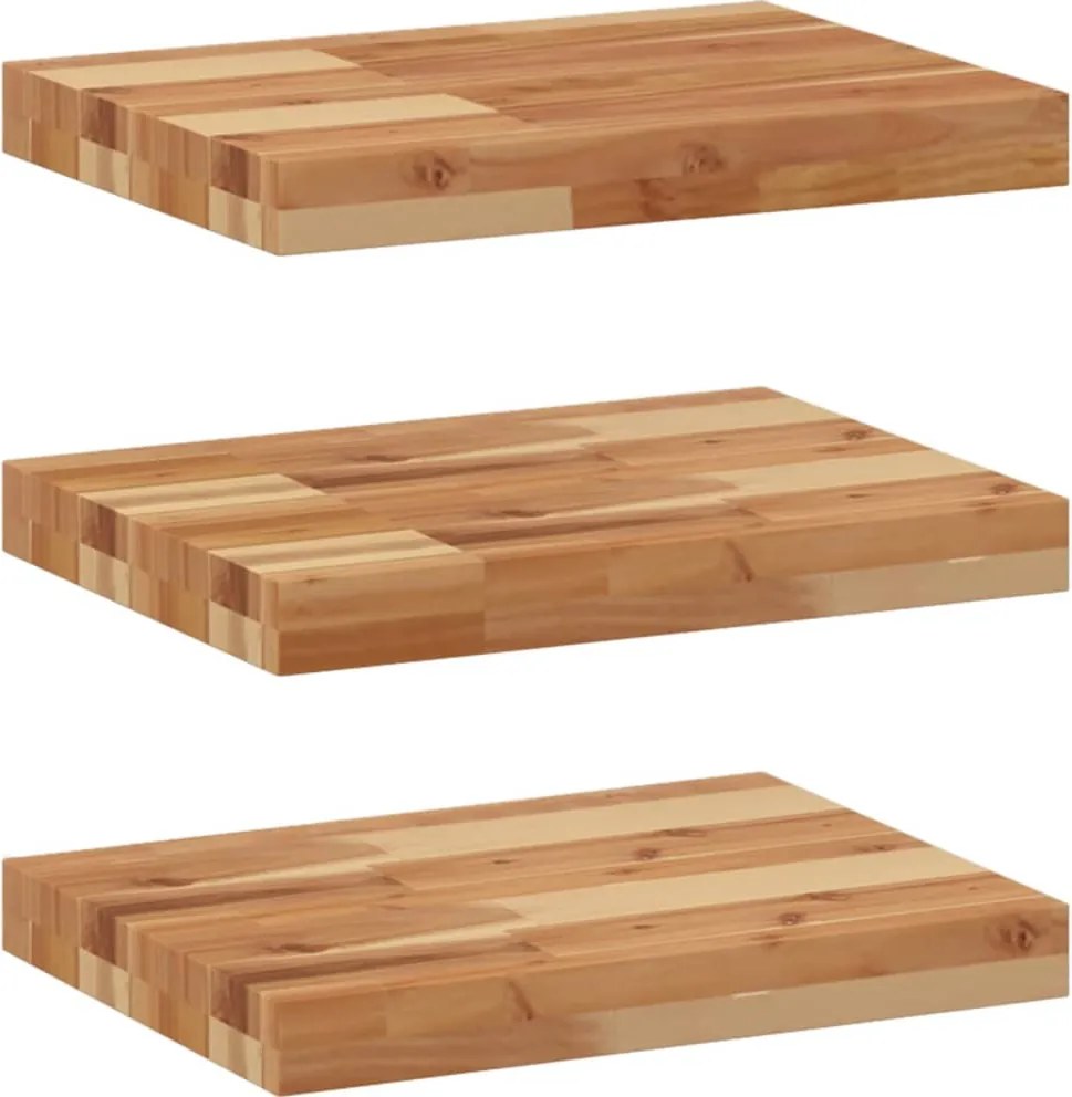 vidaXL 3 db olajbevonatú tömör akácfa függőpolc 60 x 20 x 4 cm
