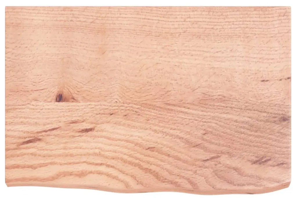 világosbarna kezelt tömör tölgyfa fali polc 60x40x(2-4) cm
