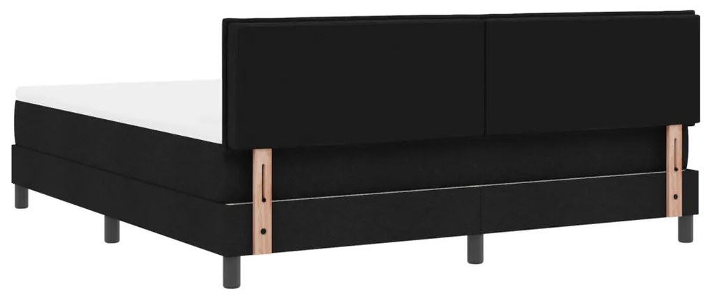 Box Spring Ágy Matraccal & LED Fekete 180x200 cm Szövet