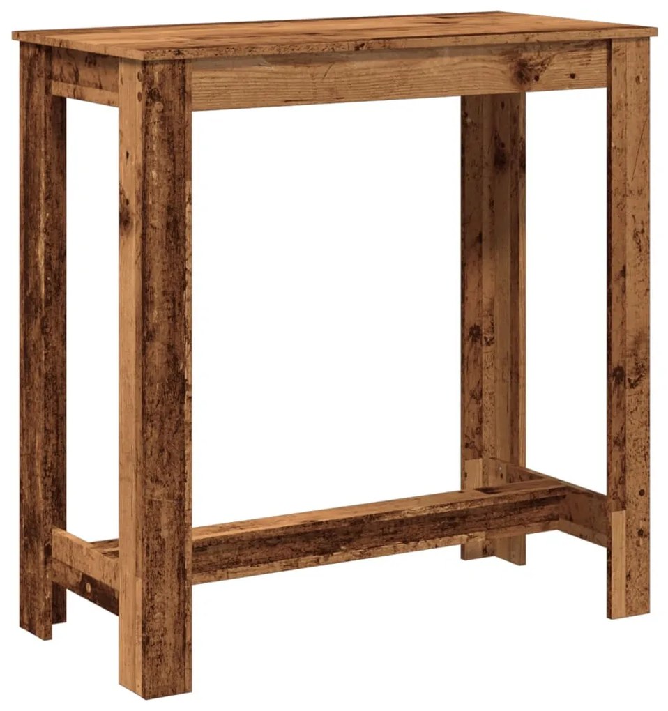 antik fa színű szerelt fa bárasztal 102 x 50 x 103,5 cm