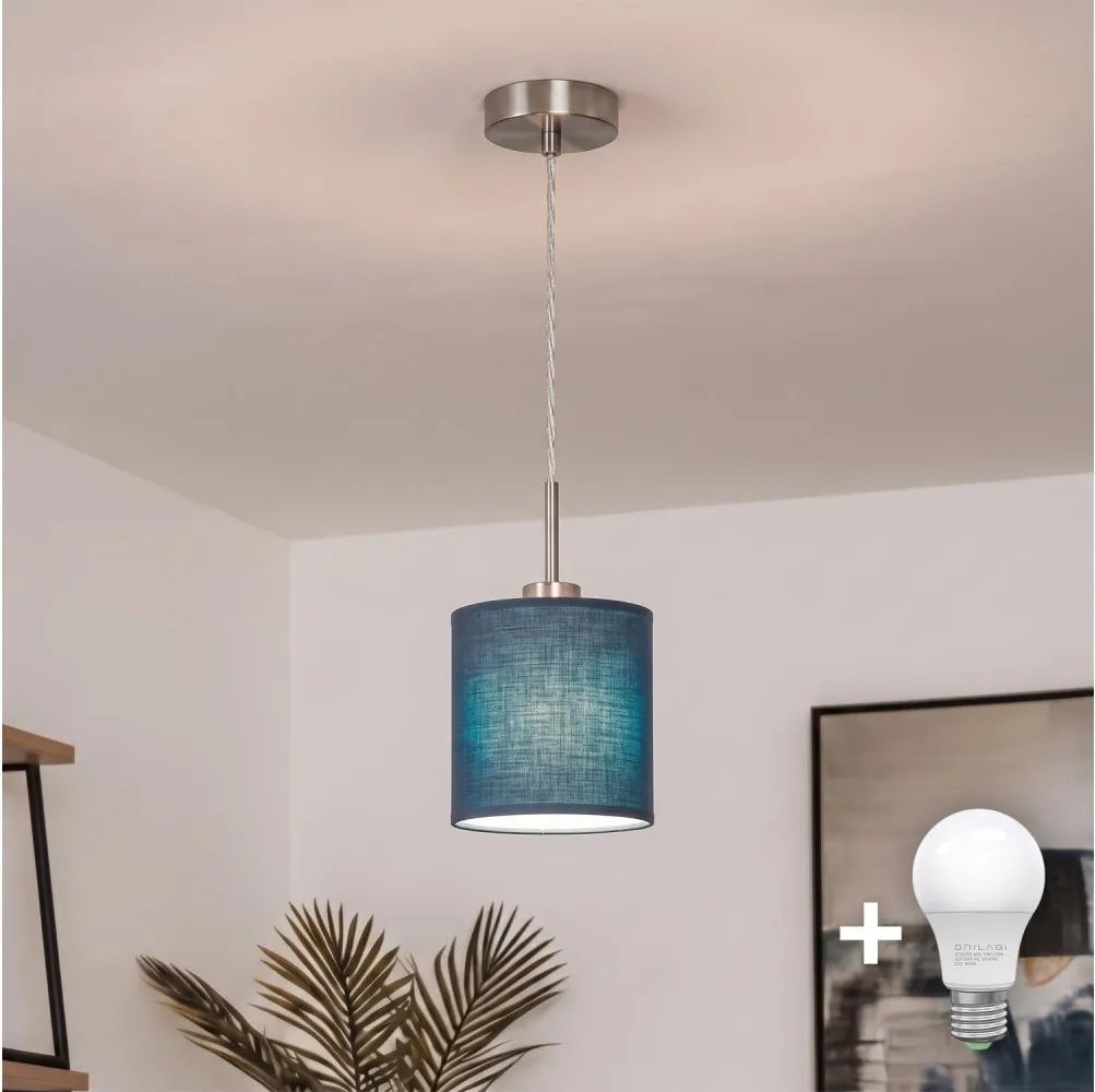 BRILAGI - NUBILA LED függőlámpa kábelen 1xE27/60W/230V, átmérő 14 cm, sötétkék