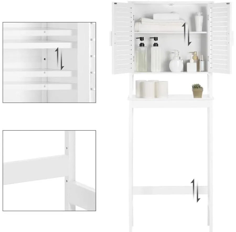 SONGMICS WC feletti tárolószekrény 23x60x173 cm, fehér