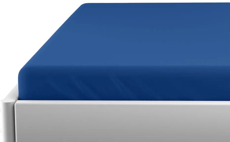 Jersey gyerek lepedő kiságyba sötétkék 70x140 cm