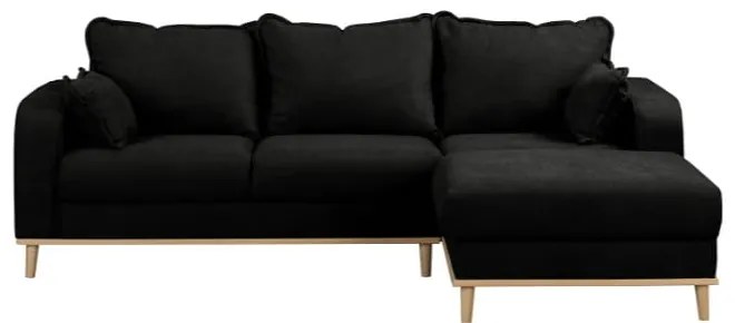Fekete sarokkanapé (jobb oldali) Beata – Ropez