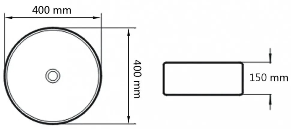 Aranyszínű kerámia mosdókagyló 40 x 15 cm