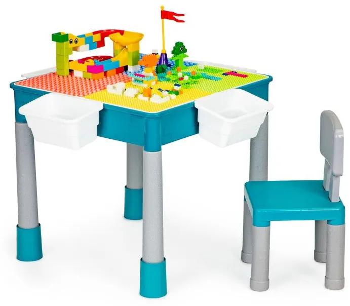 EcoToys Játszóasztal, székek, kockák gyerekeknek, HC464898