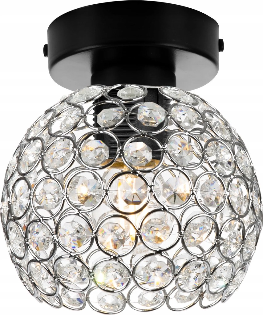 Mennyezeti Lámpa Fali Lámpa Glamour Gömb Csillogó Kristályok Króm