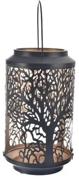 InDecor Fém gyertyatartó Fa fekete, 12 x 12 x 18cm, S