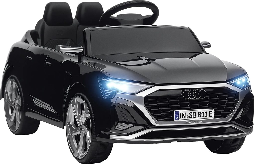 AIYAPLAY Elektromos Autó Gyerekeknek +3 Év Audi Q8 Etron Sportback 12V Akkumulátor Távirányító Rugós Felfüggesztés Kerekek Fényes Fényszórók Harang és