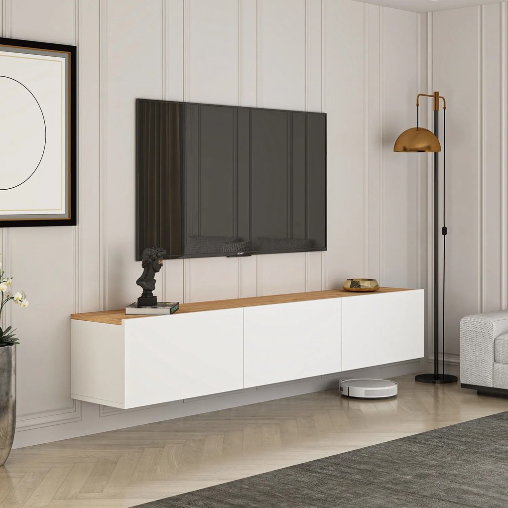TV szekrény West - White, Atlantic Pine