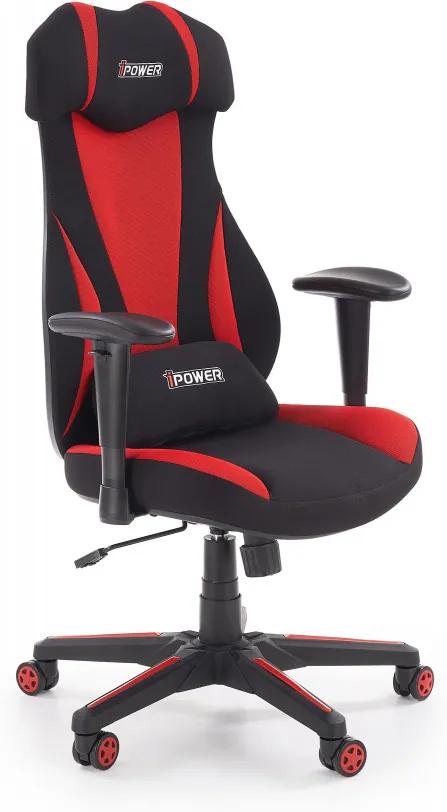 ABART gamer szék, forgószék, görgős szék, fekete/piros