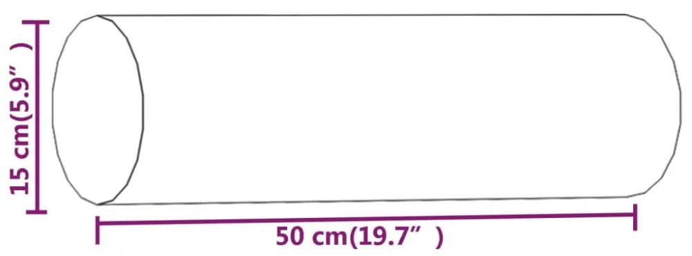 2 db barna bársony díszpárna Ø15x50 cm