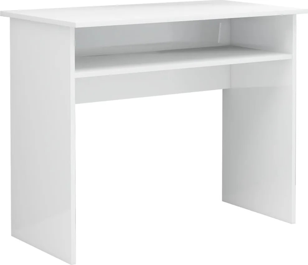 vidaXL magasfényű fehér szerelt fa íróasztal 90 x 50 x 74 cm