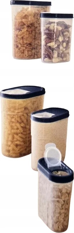 Smukee Ömlesztettáru tároló doboz szett 5 db-os 200-1200 ml Sötétkék