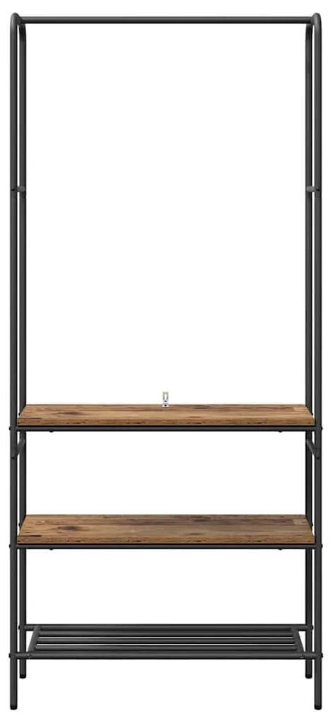 Ruhatartó polcokkal Régi fa 77 x 30 x 171 cm Faanyag