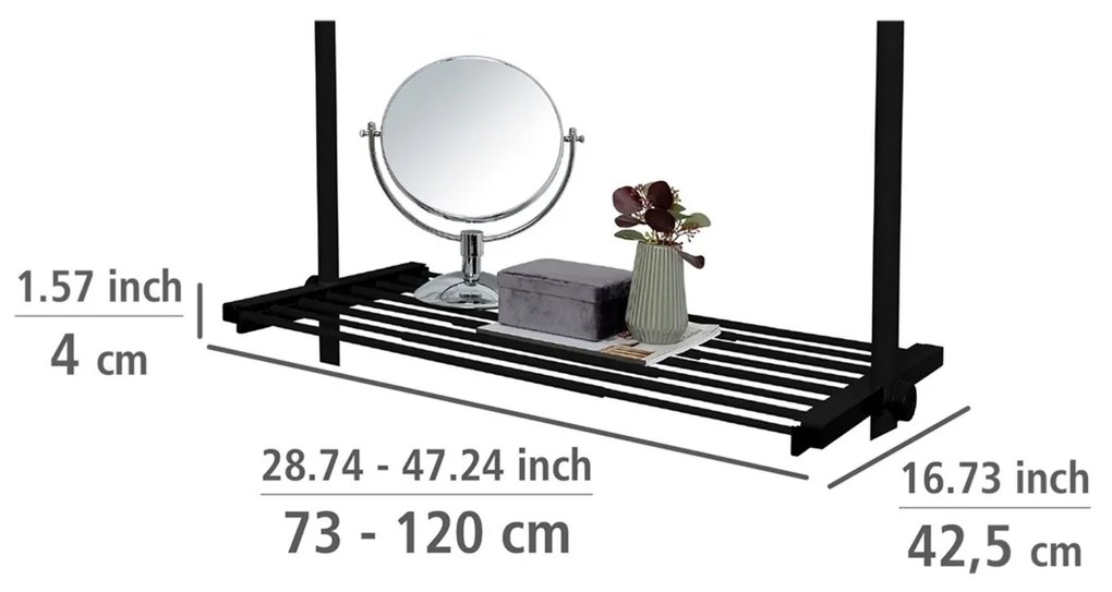 Wenko Teleszkopikus drótpolc Herkules, 73–120 cm,fekete