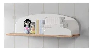 Fehér-natúr színű gyerek polc borovi fenyő dekorral Kiddy - Vipack