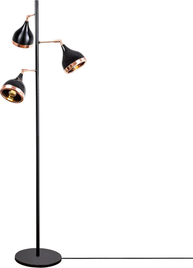 Yıldo 7021 fekete-réz fém 3 izzós állólámpa