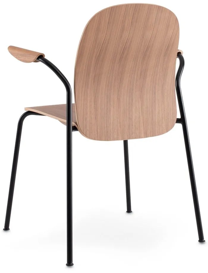 Konyakbarna-natúr színű karfás-rakásolható étkezőszék szett 2 db-os diófa dekorral Book – Gazzda