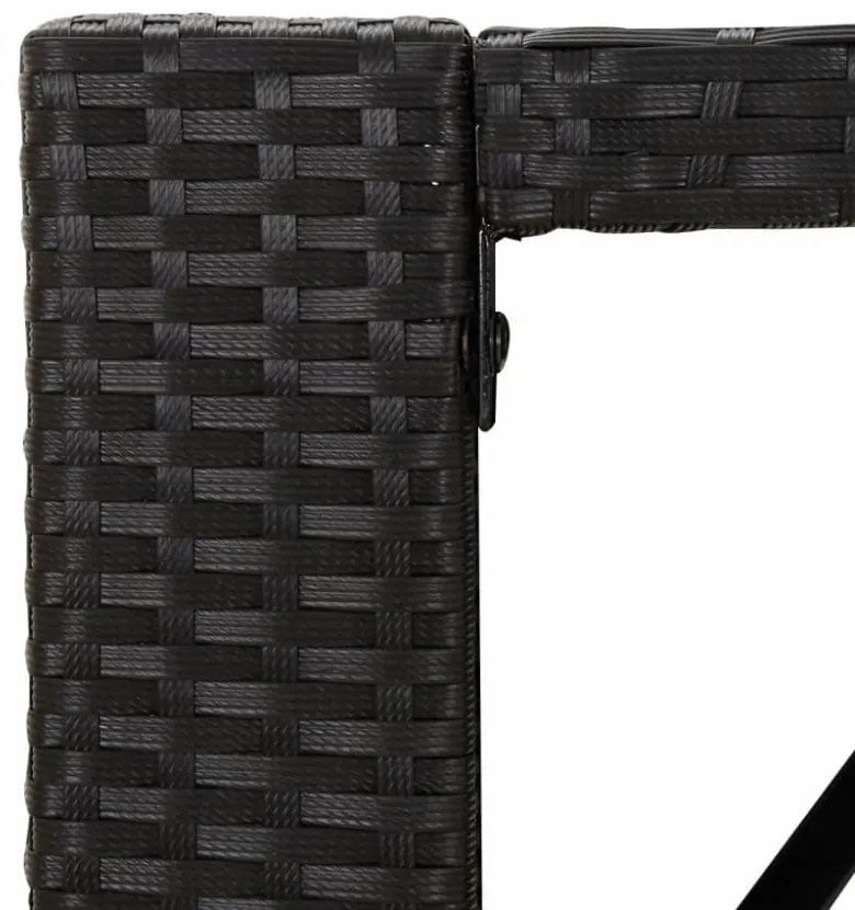 fekete polyrattan üveglapos bárasztal 185 x 80 x 110 cm