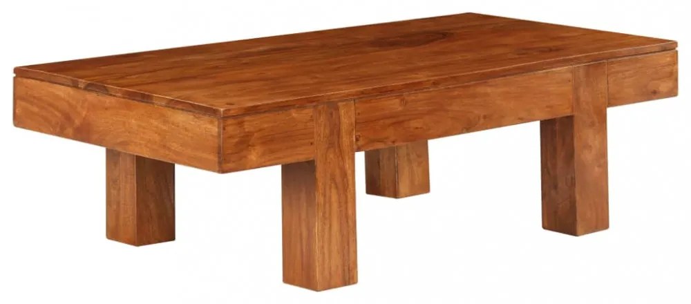 tömör akácfa dohányzóasztal mézszínű bevonattal 100x50x30 cm