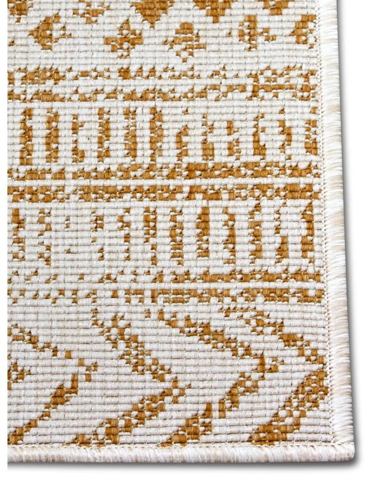 Okkersárga-fehér kültéri szőnyeg 80x350 cm Biri – NORTHRUGS