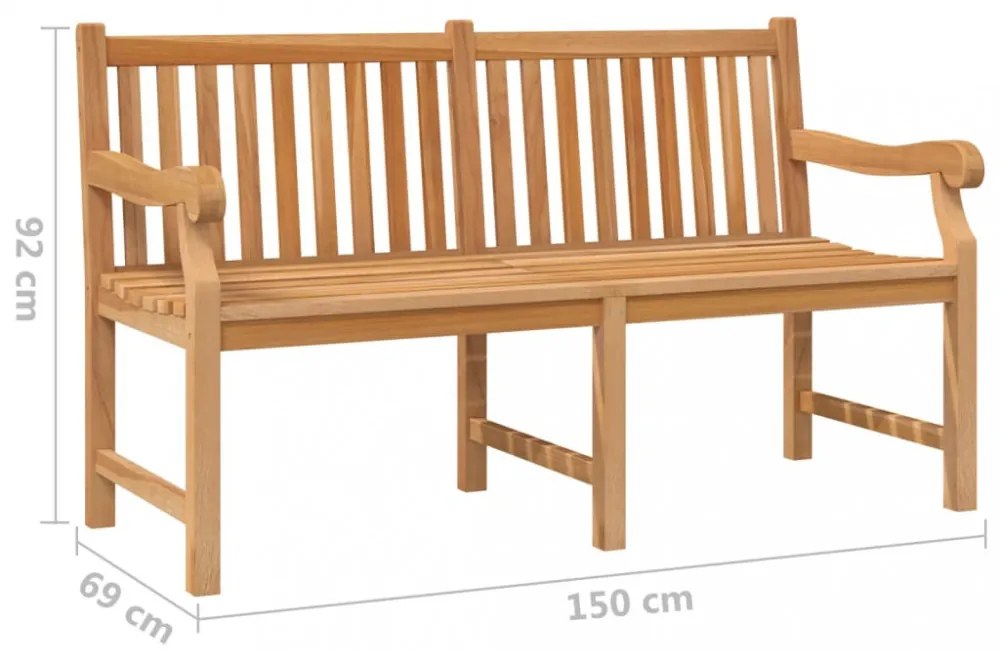 tömör tíkfa kerti pad 150 cm