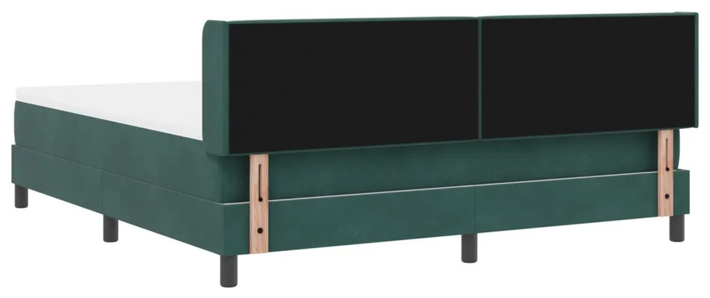Boxspring Ágy Matraccal Sötét Zöld 180x200 cm Bársonyos