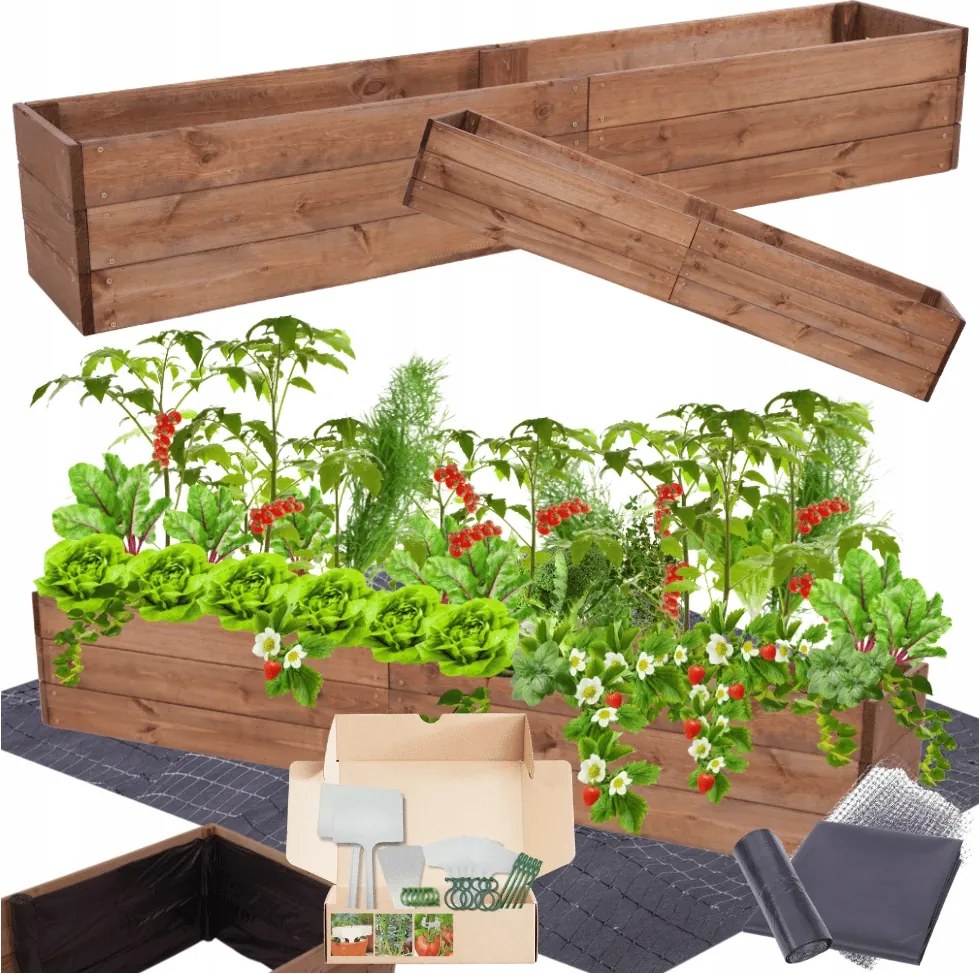 Magasított ágyás zöldséges fa virágtartó impregnáló 27x240x30