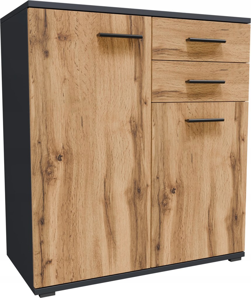 Komód szekrény CR3-KD2 grafit-wotan kis kompakt játék ruhatartó polc